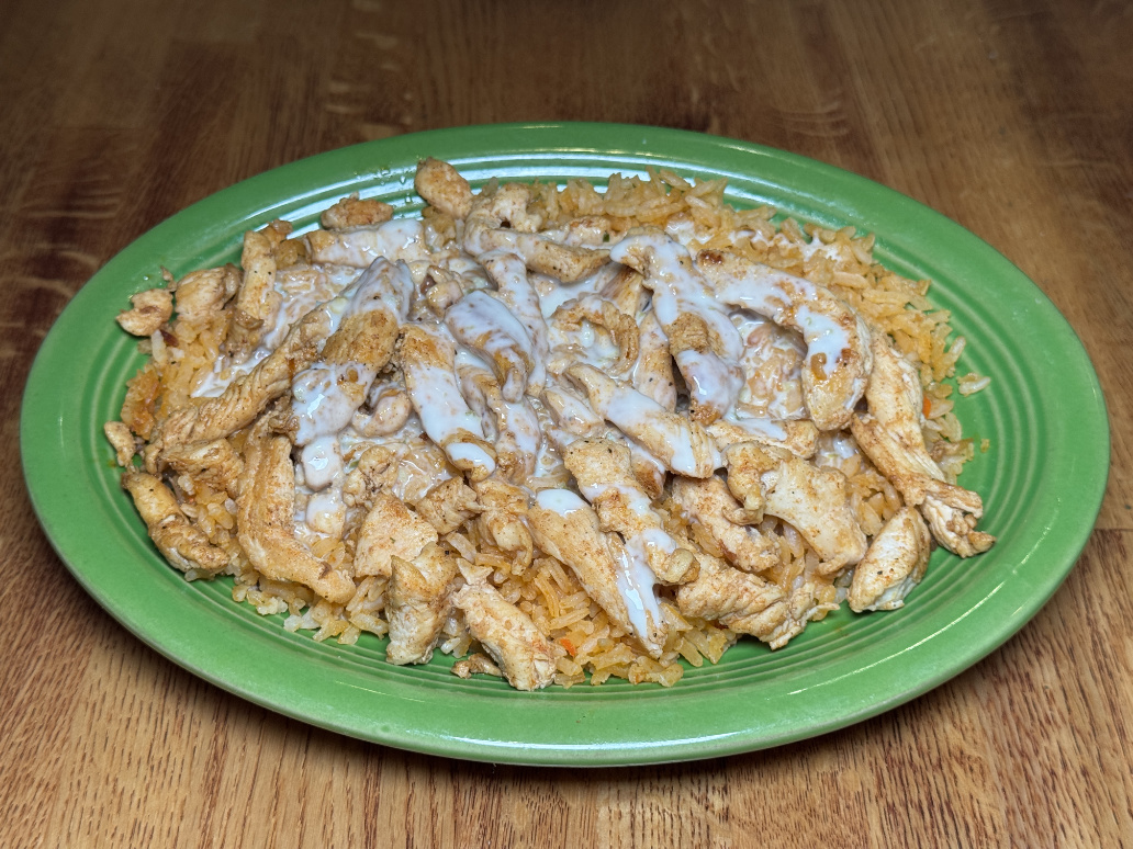 Pollo Feliz - grilled chicken with white cheese sauce